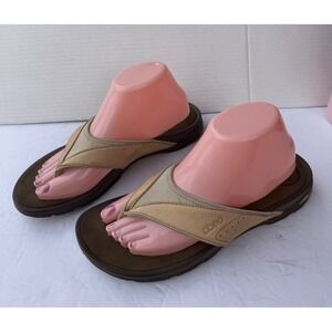 Abeo B.I.O. System Cream Beige Comfort Flip Flop Thong Sandals Sz 9